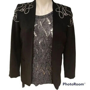 H&M Black Embellished women blazer